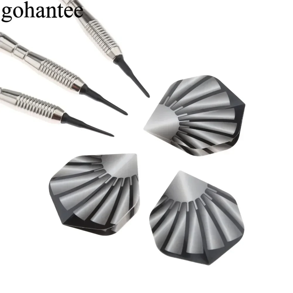 gohantee 3 Pcs Of Soft Tip Darts 18g Dart For Electronic Dartboard With Steel Barrel +Aluminium Shaft +Nice High Quality Flights