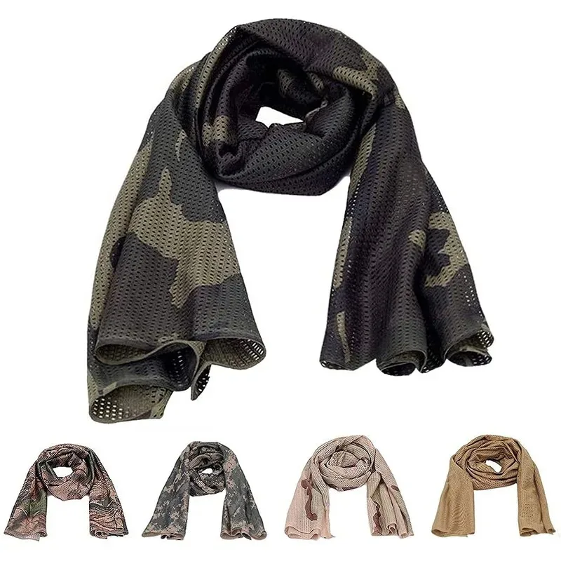 Military Tactical Scarf Camouflage Neck Scarf Airsoft Sniper Face Shield Cover Army  Outdoor Camping Hunting Headshawl