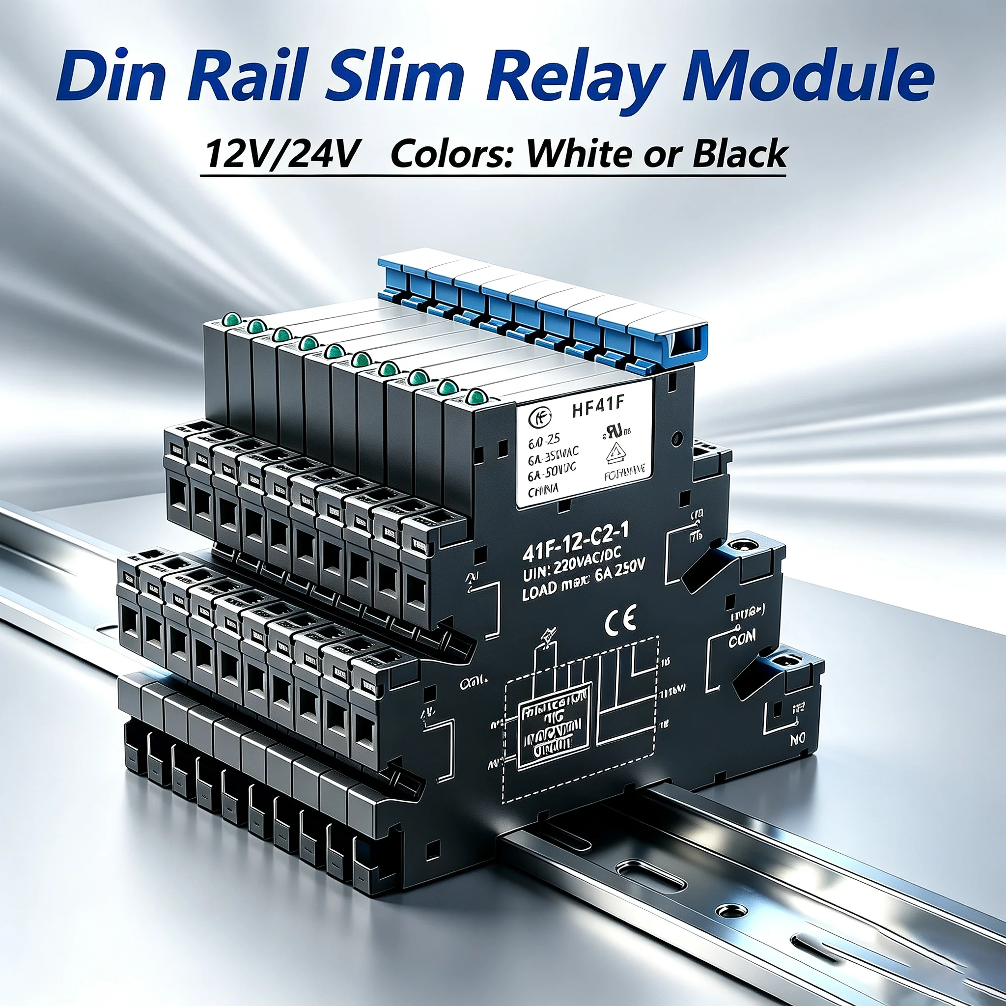 Slim Relay 41F-1Z-C2-1 Integrated PCB Mount Power Relay With 12-24V Universal Base Industrial Din Rail Ultra-thin Relay