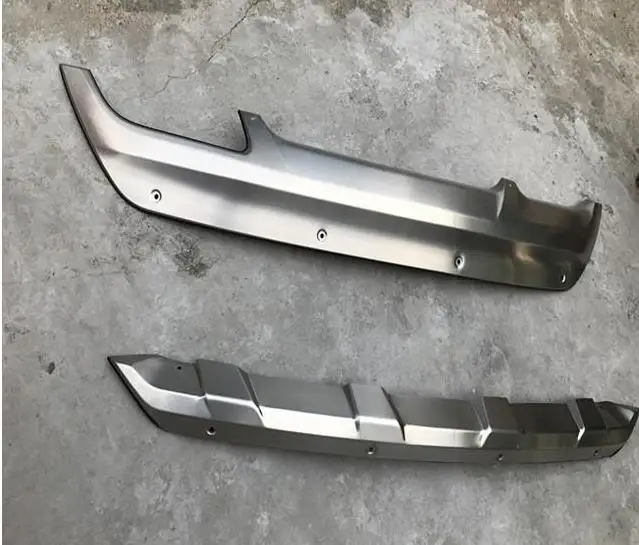 Stainless Steel Car Front + Rear Bumper Protector Guard Skid Plate Guard Bar Trim For Hyundai Tucson 2015-2018