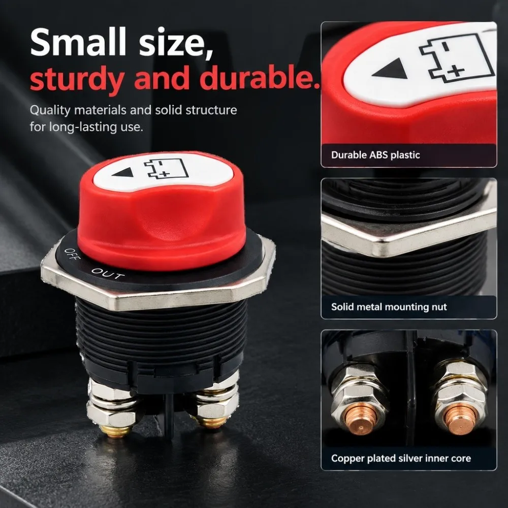 DC 12V Battery Kill Switch Power Cut-off Function High Current Capacity Cut Off Switch 50A 100A 200A 300A Rotary Battery Switch