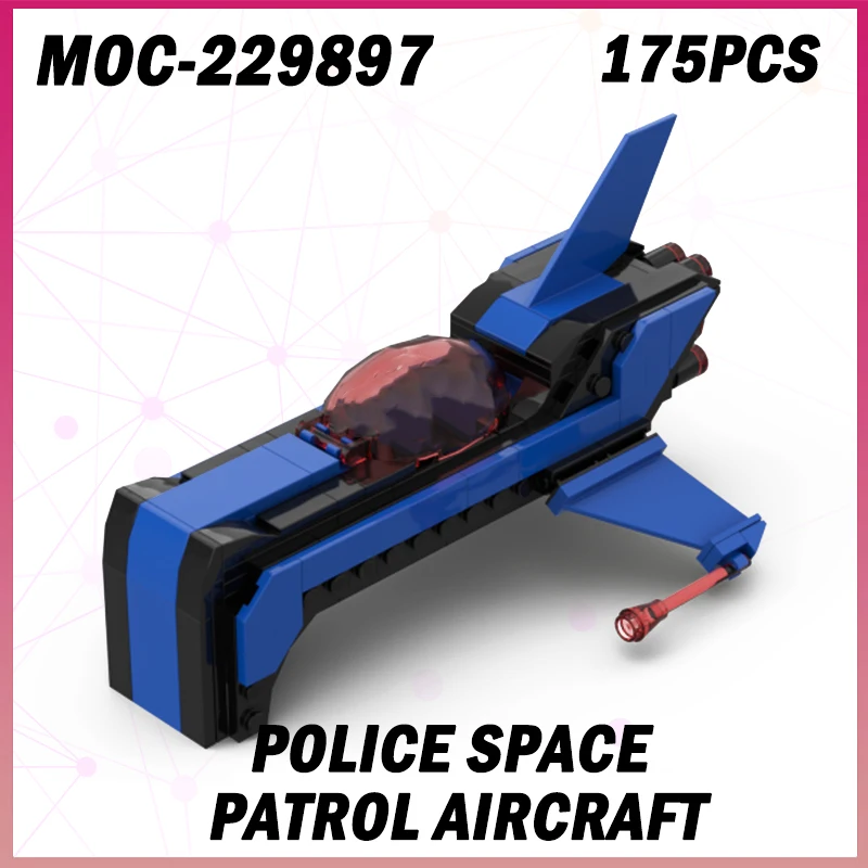 Blocs de construction d'avion de patrouille spatiale de Police, vaisseau spatial, bateau de défense, modèle MOC, Kits de briques, Desktop175PCS MOC-229897