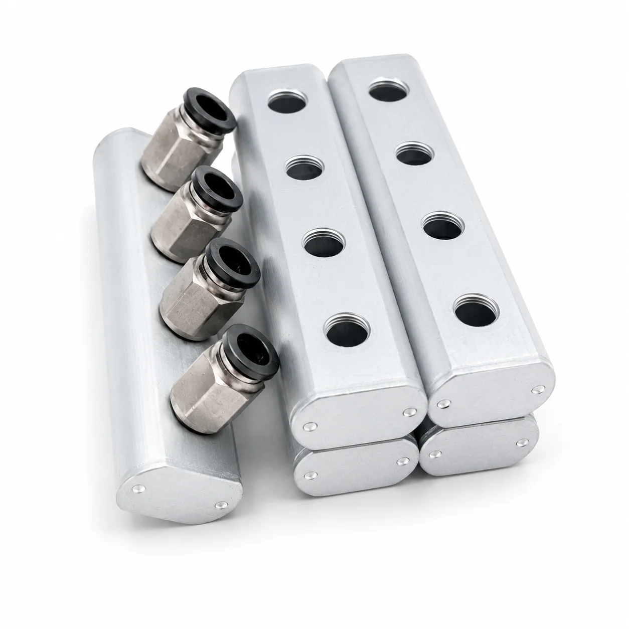 Aluminum 1 to 3 Water Cooling Manifold G1/4 Inlet G1/8 Outlet Splitter Distributor Connector for ASIC Miner Hydro Cooling System