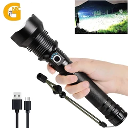 90000 Lumens Rechargeable LED Flashlights 6 Modes Super Bright Zoomable Waterproof for Resistant Camping Outdoor LED Torch Light