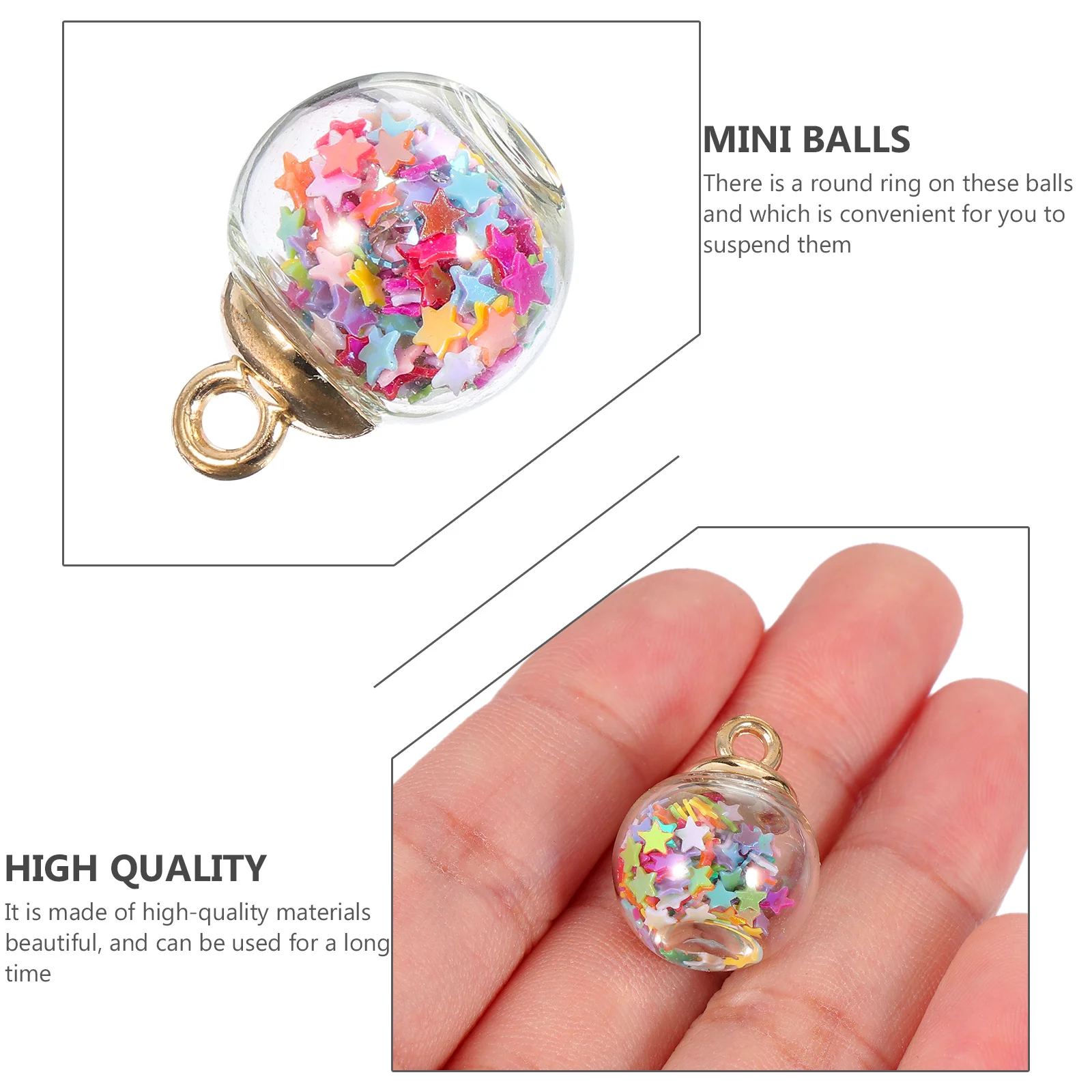 

30Pcs Color Star Sequin Balls Exquisite Mini Pendants DIY Jewelry Decor Christmas Tree Ornaments Creative Glitter Accessories