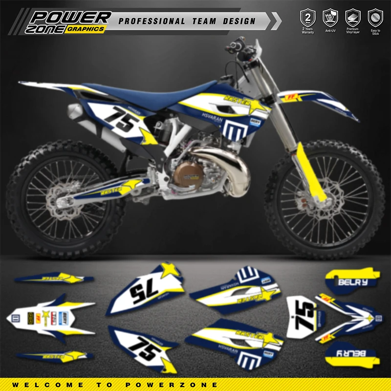 PowerZone Custom Team Background Graphics Decals Stickers Kit For Husqvarna Decal  2014-2015 TC FC 2014-2016 TE FE 125-450CC 42