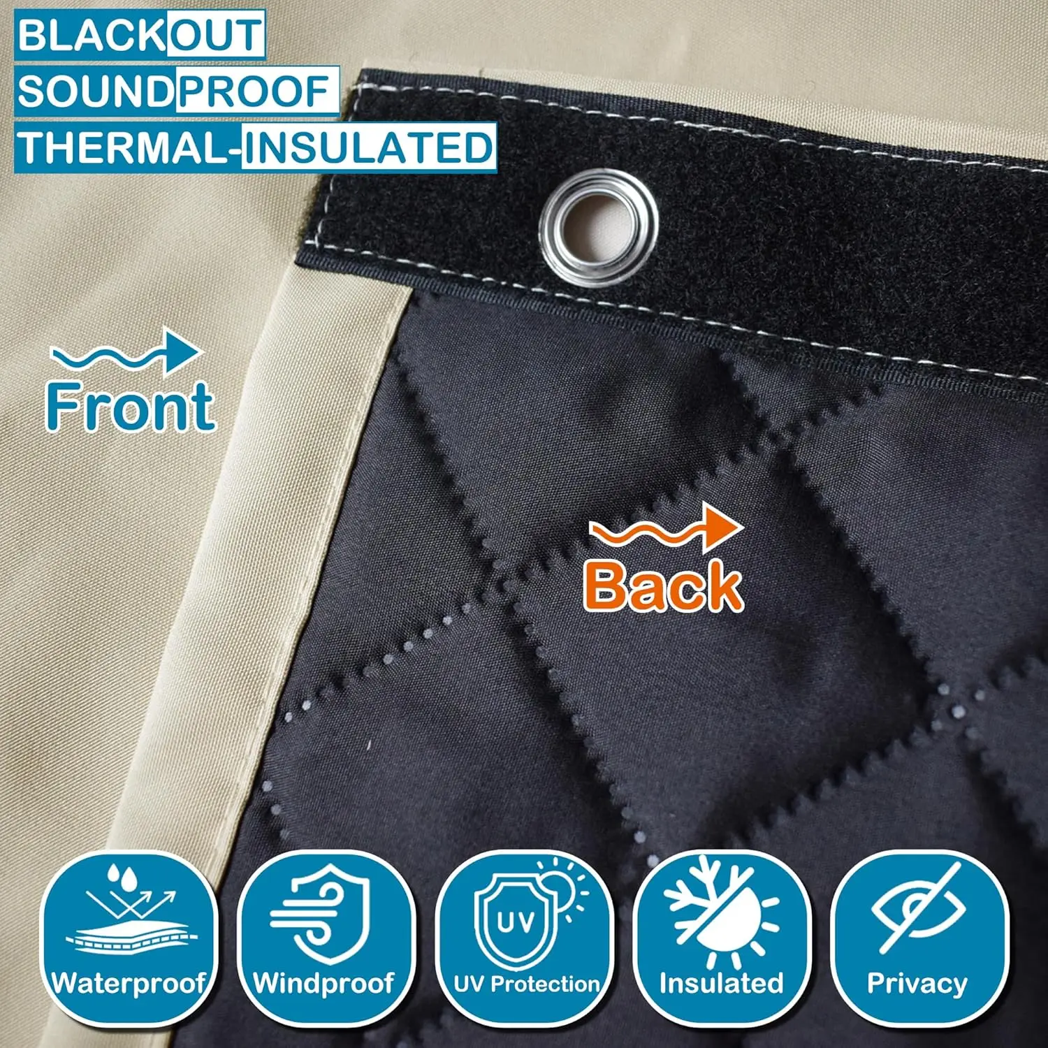 ม่านประตูกันน้ำแบบหนาสำหรับฤดูหนาว ม่านหน้าต่างกันความร้อนสำหรับห้องนั่งเล่นและห้องนอน ป้องกันลม