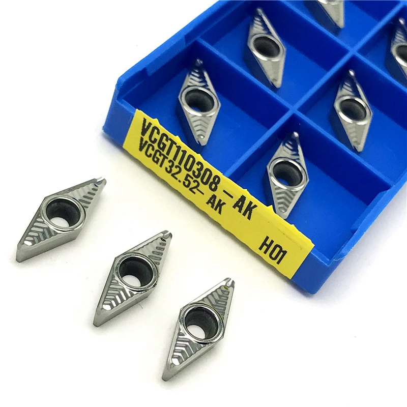 VCGT110302 VCGT110304 VCGT110308 AK H01 Aluminum Insert Turning Insert CNC Internal Turning Tool Copper aluminum wood processing