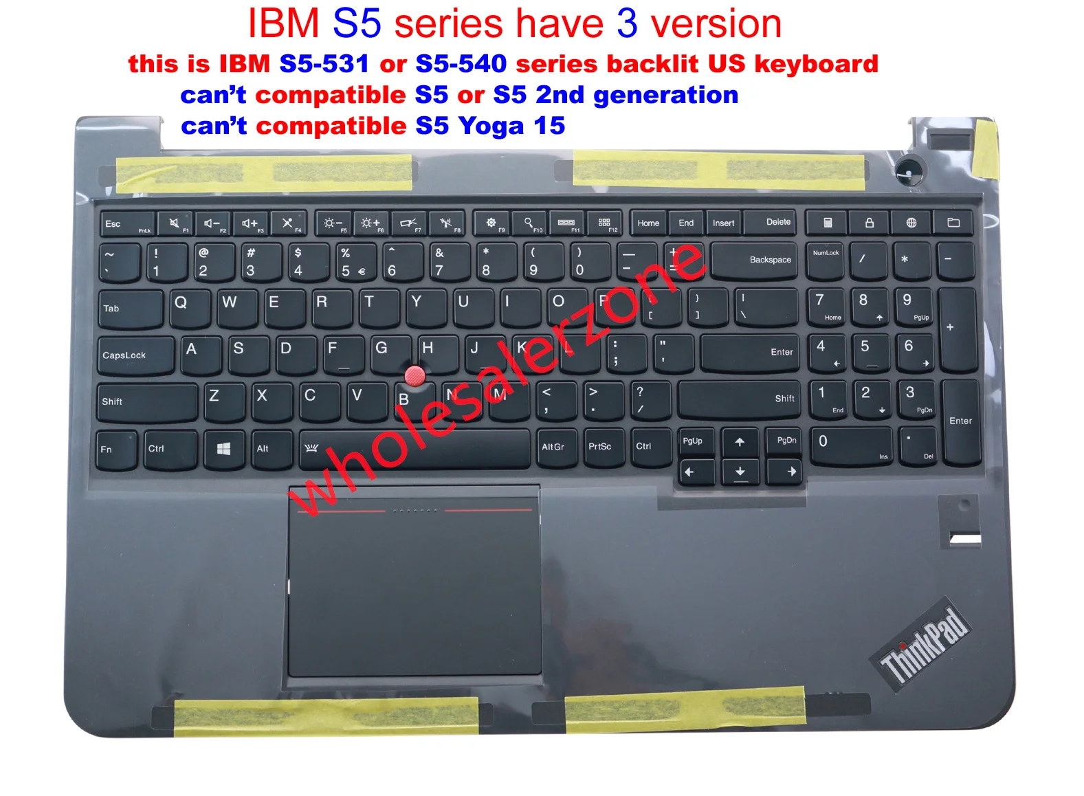 

New backlit keyboard for IBM Thinkpad S5-531 S5-540 series Laptop US layout keyboard with "C" shell