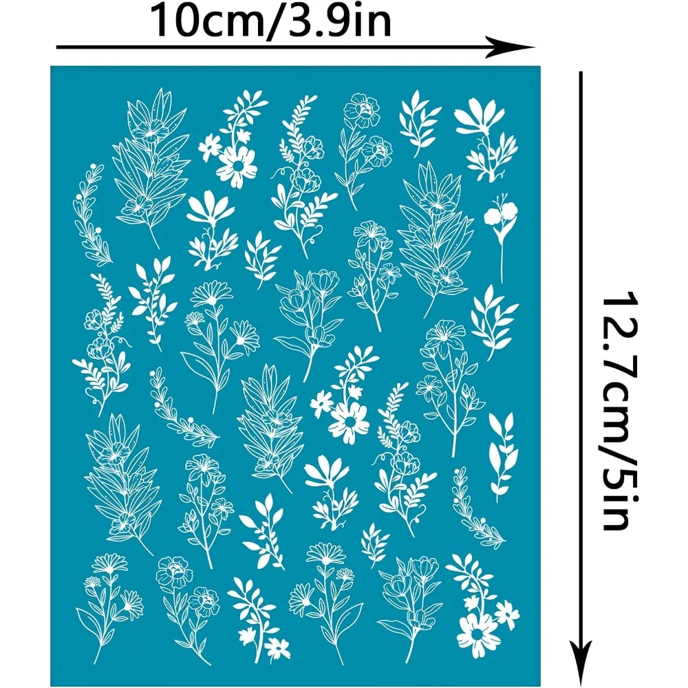 Clay Stencils Wildflower Silk Screen Stencils for Polymer Clay Non-Adhesive Transfer Polymer Clay Silk Screen Spring Garden