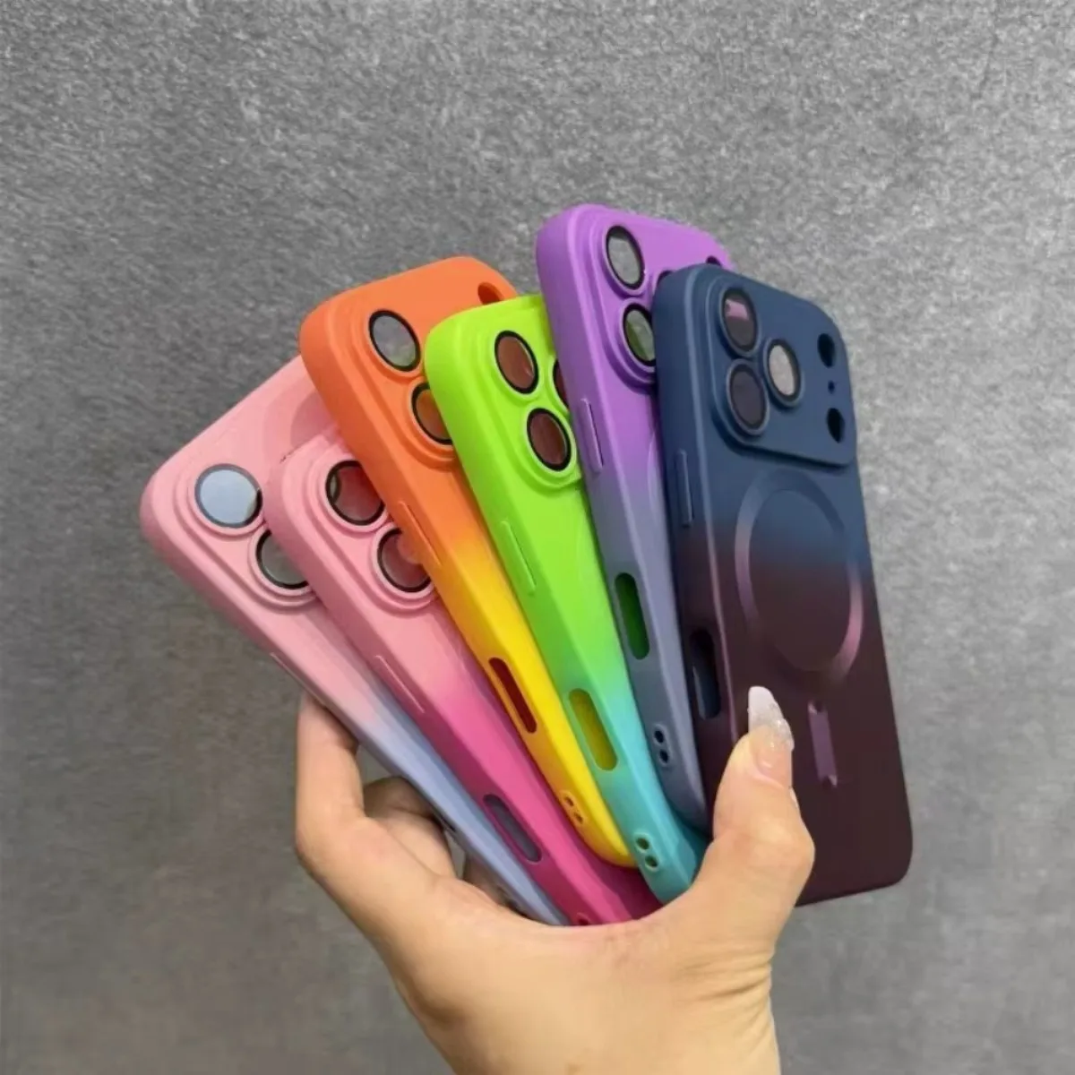 Funda de teléfono suave de silicona protectora delgada para apple iPhone 17 Air 16 Pro Max 15 14 Plus 13 12 11 para cubierta con gradiente magnético
