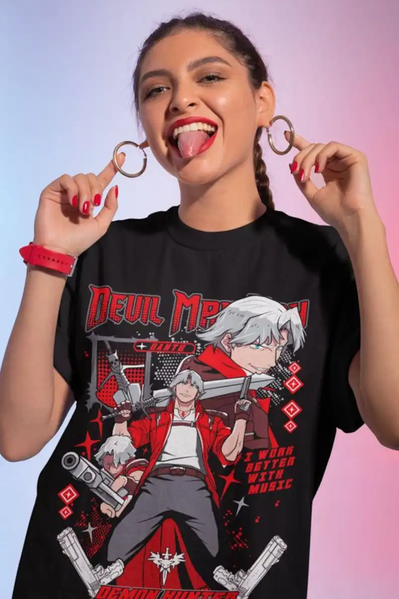 Dante Shooting DMC Premium Unisex T-shirt, May Cry DMC3 Premium Unisex T-shirt
