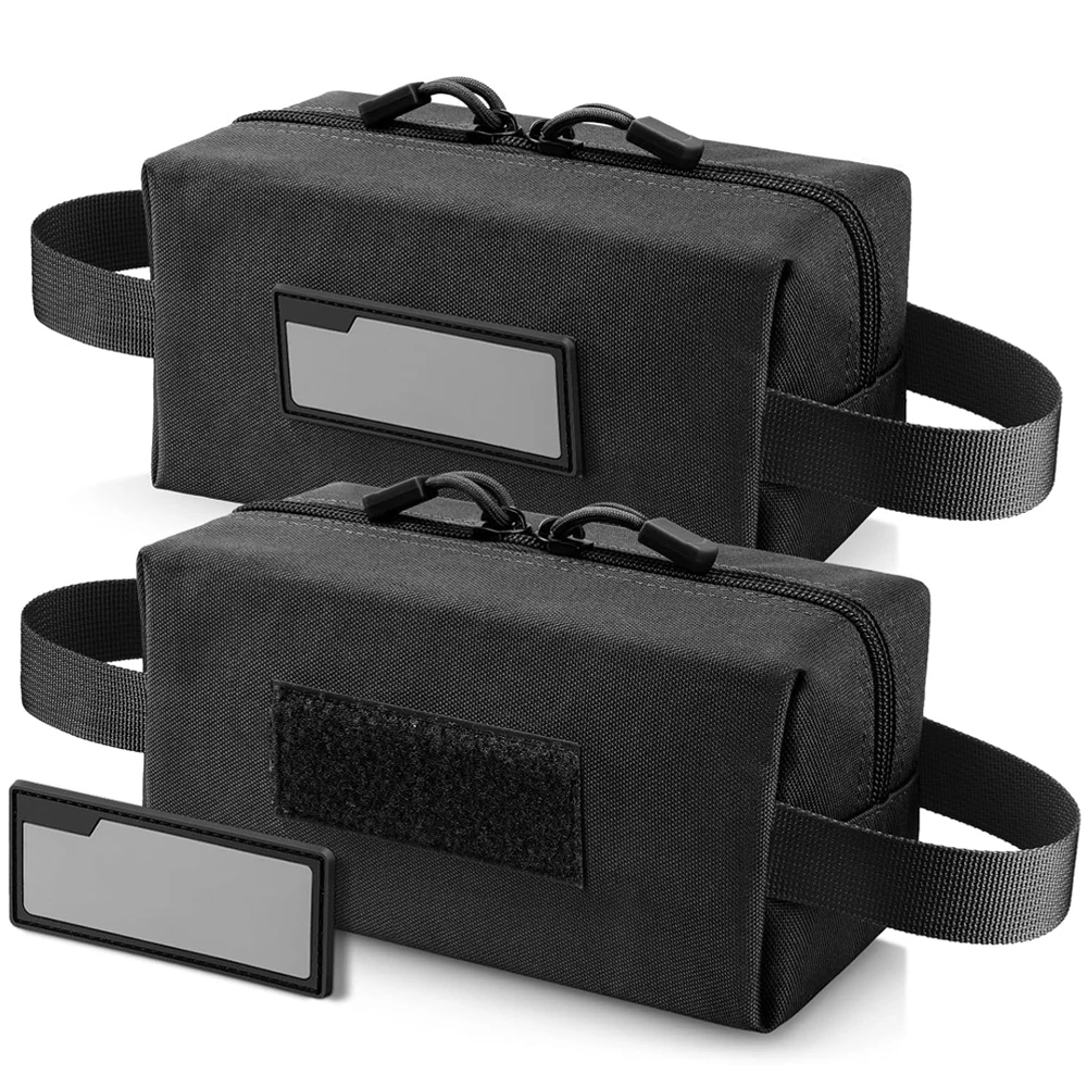 2Pcs Tactical Ammo Storage Pouch Bullets Shell Holder Bag Ammunition Cartridge Handbag Multi-Purpose Tool Pouch with ID Patch