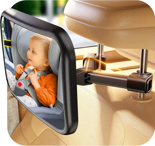 Espejo retrovisor para asiento de coche de bebé, diseñado con un estilo de gancho para bebé. Espejo retrovisor que no se agita para asientos de coche de bebé.