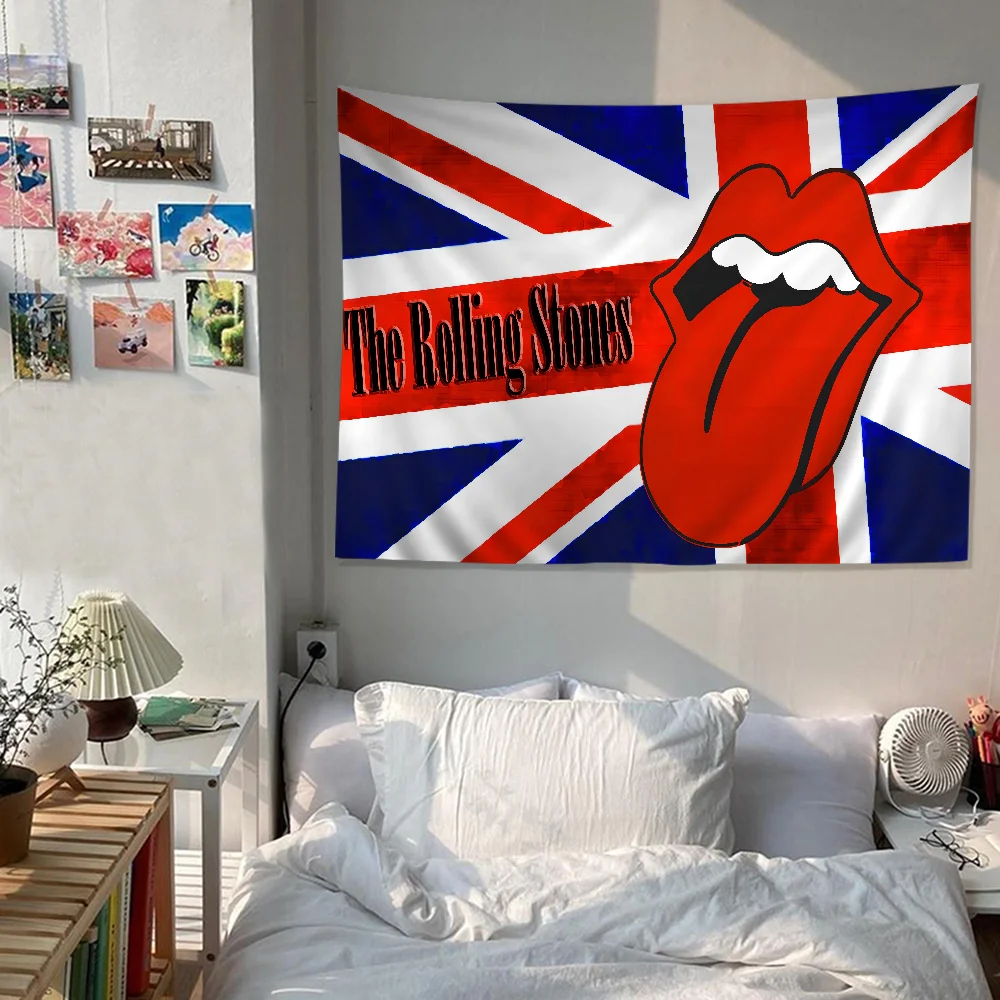 

R-Rolling Stones Band Tapestry Anime Tapestry Hanging Tarot Hippie Wall Rugs Dorm Wall Hanging Sheets