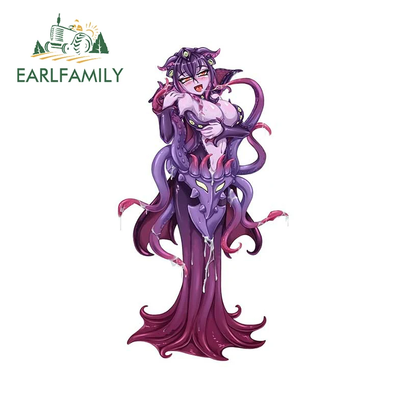 

EARLFAMILY 13cm x 7.1cm for Squid Monster Girl Car Sticker Scratch-Proof Anime Decal Waterproof Windshield Bumper Car Styling