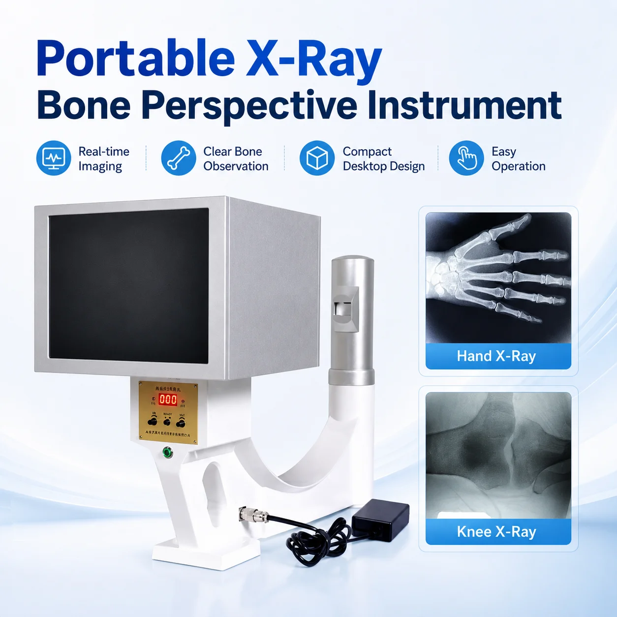 Veterinary Portable X-Ray Fluoroscopy Machine, Sub-10kg Digital DR System with Mobile Stand for Small Animal Vet Clinic