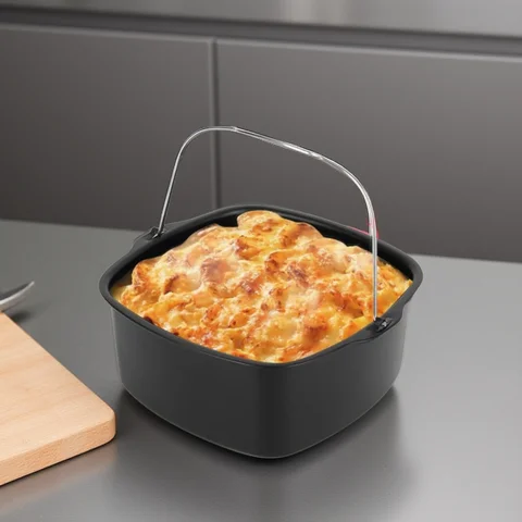 Air Fryer Non-stick Cake Baking Tray Basket for Philips Baking Dish Pan Air Fryer Kitchen Airfryer Accessories Baking Basket