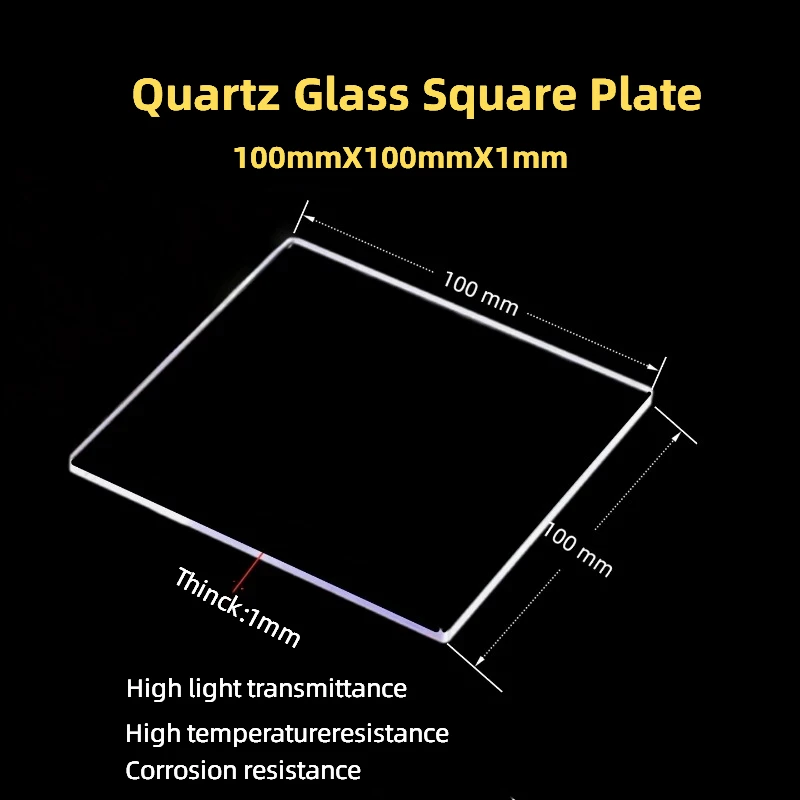 1Pcs Side Length 70-100mm JGS 2 Quartz Glass Square Plate High Transmittance For Lab Optical Analysis Micobial Observation