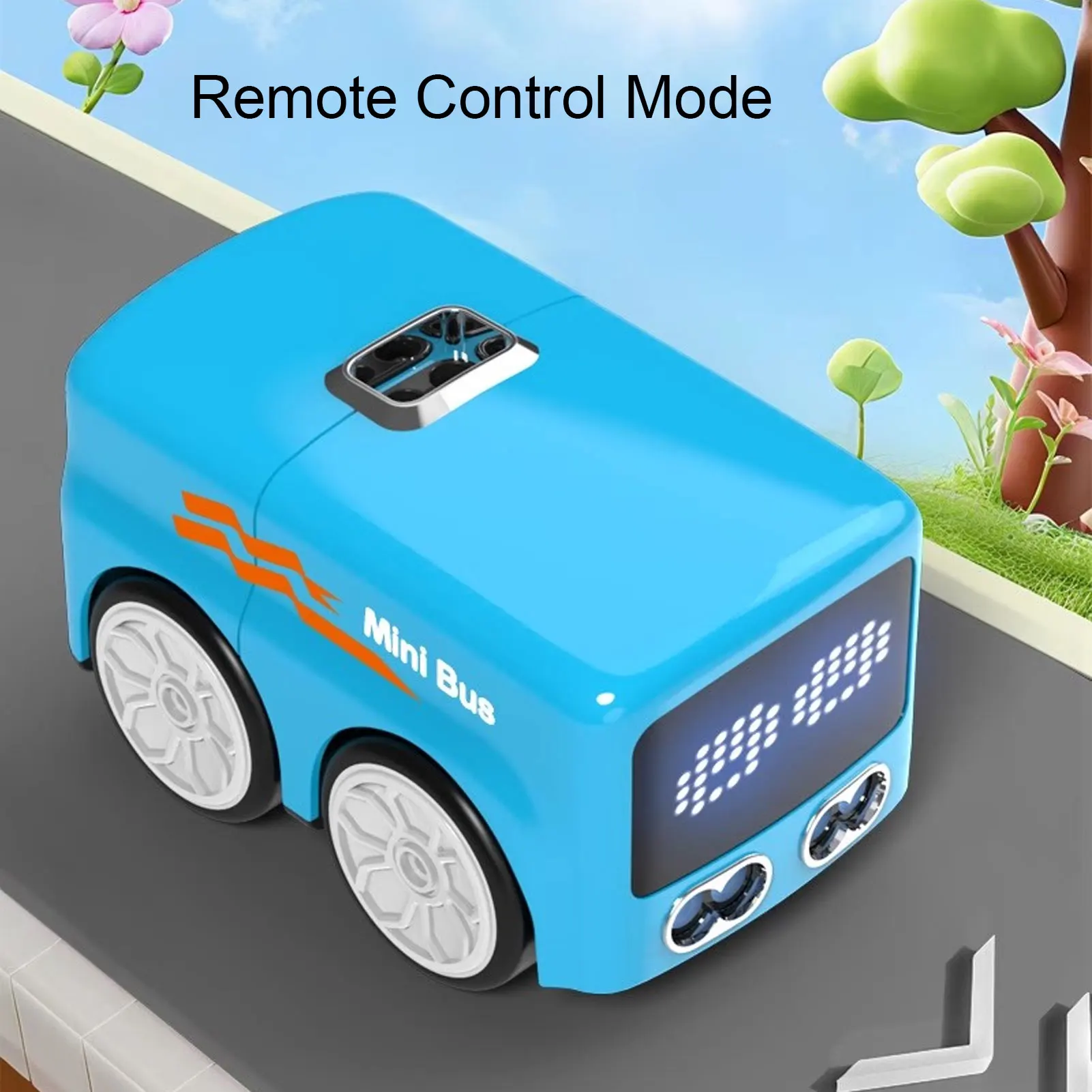 Magic RC Mini Bus Intelligent Remote Control Gesture Sensing Induction Follow Cartoon Car Smart Animation Vehicle Toys