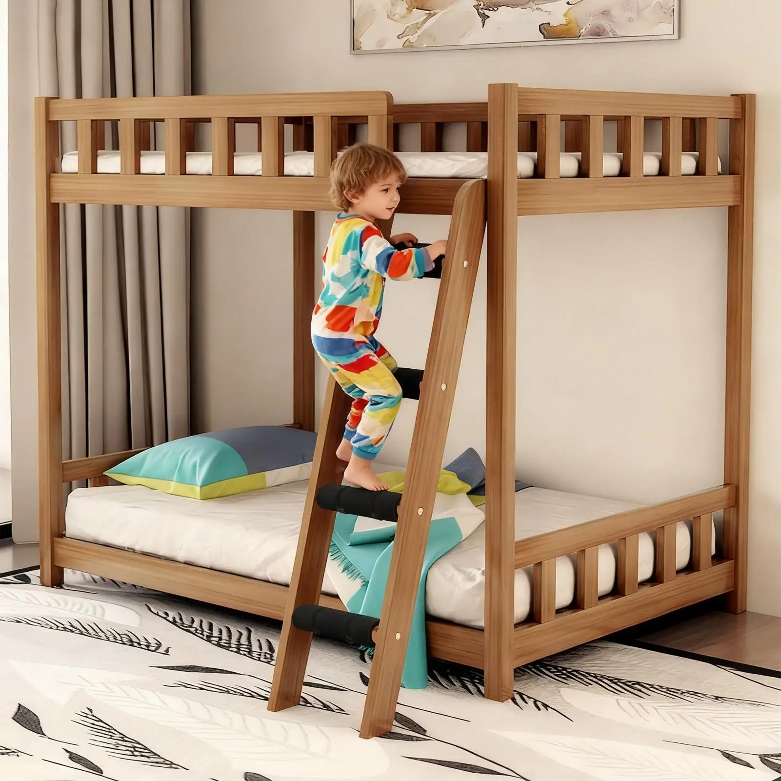 Cuscinetti per scaletta per letto a castello 5 pezzi Tappetino antiscivolo per scaletta per letto a soppalco con 10 cinghie a cerchio regolabili per dormitorio College RV Bambini