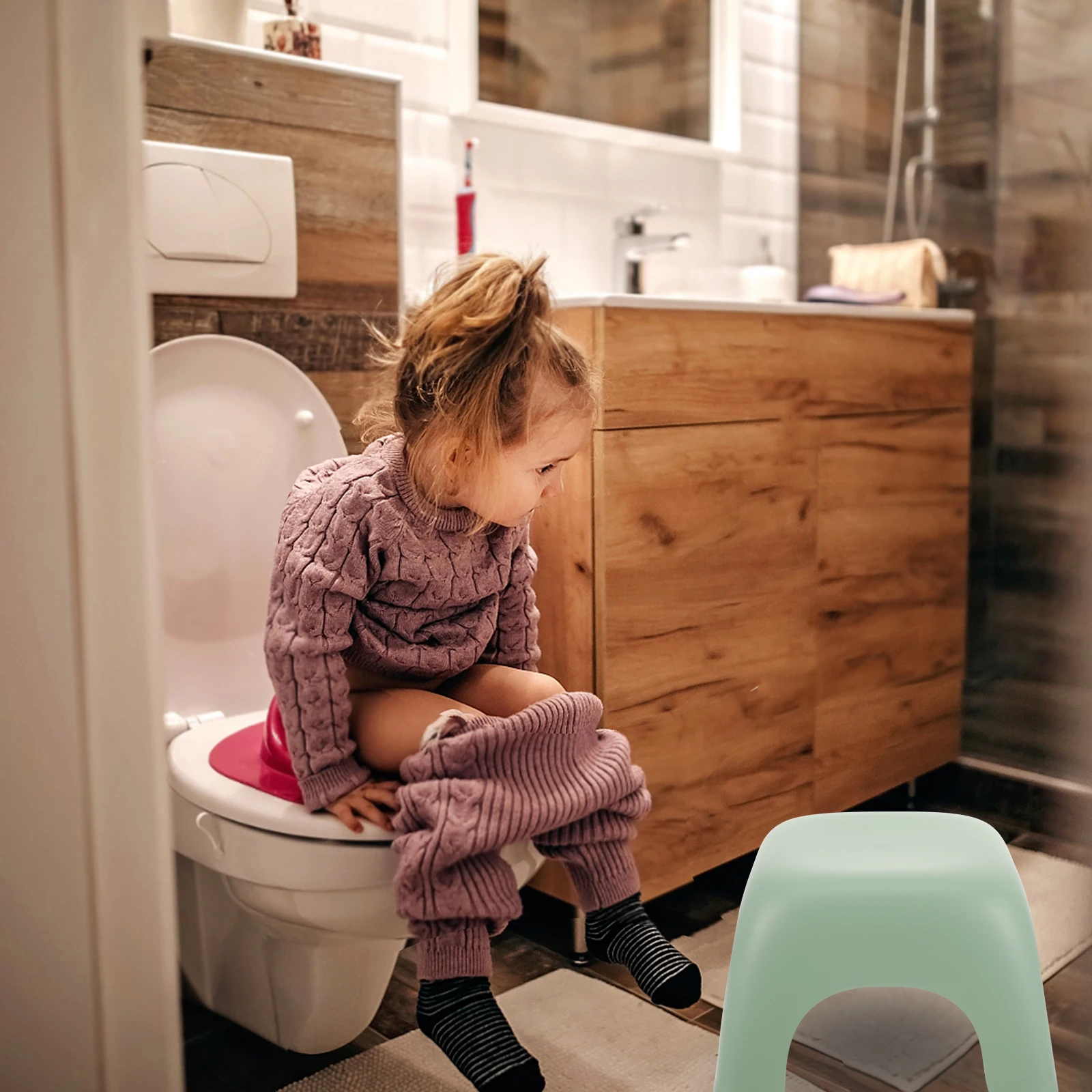 

Plastic Children Step Stool Non-Slip Lightweight Stool for Bathroom Kitchen Household Stools for Kids Foot Stools Small