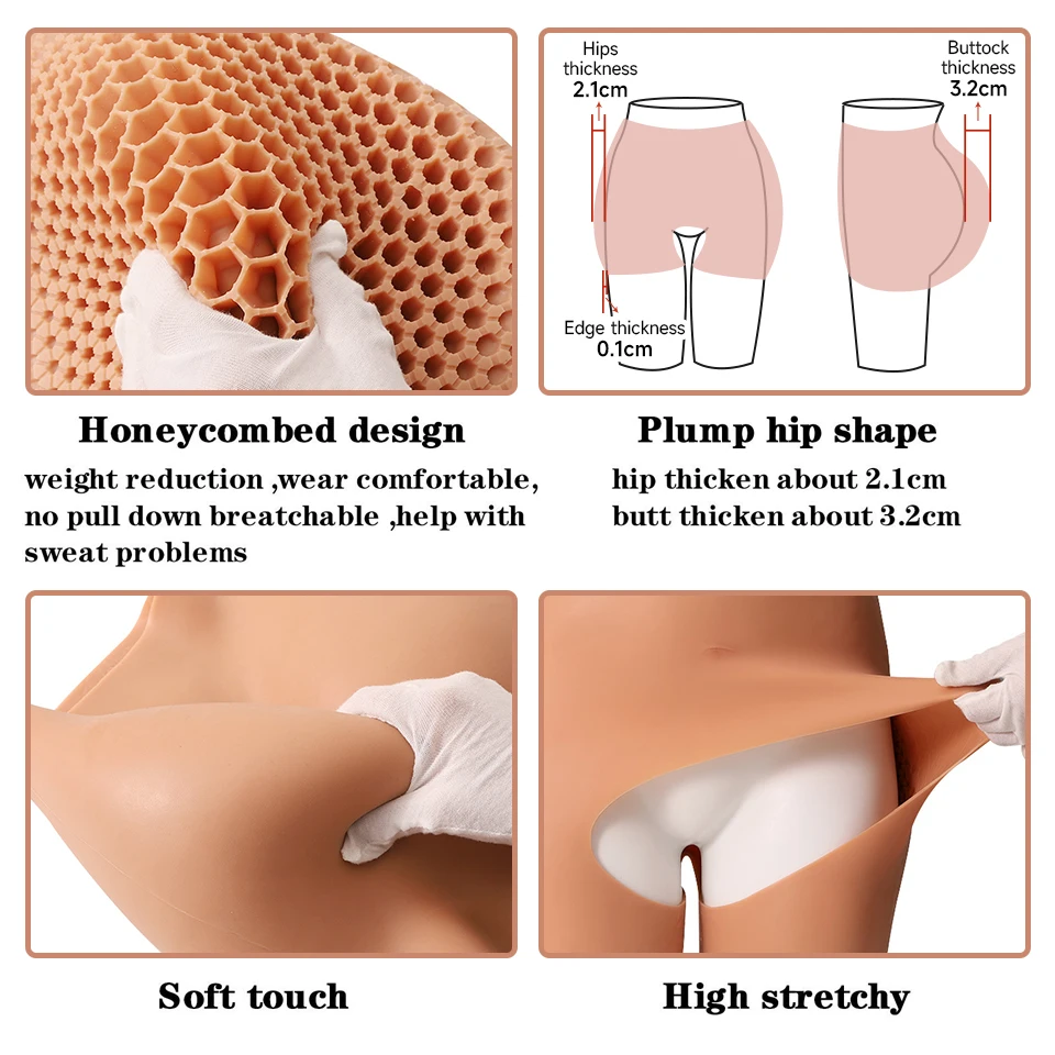 Donne in silicone con apertura sul cavallo Glutei grandi Hip Enhancer Butt Pantaloni imbottiti e fianchi Mutandine per donna Bum Hip Ass Tummy Shaper