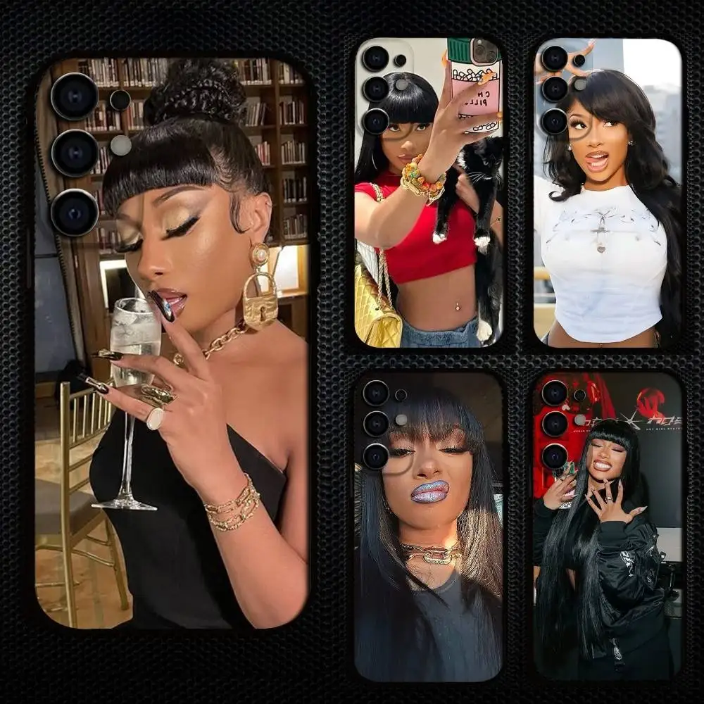 

M-Megan T-Thee Stallion Rap Phone Case For Samsung S25,S24,S21,S22,S23,S30,Ultra,S20,Plus,Fe,Lite,Note,10,9,5G Black Cover