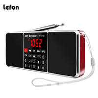 Lefon FM Digital Radio Dual Speaker Stereo Surround MP3 Audio Player Support TF Card Timing Shutdown Function for Home&Outdoor