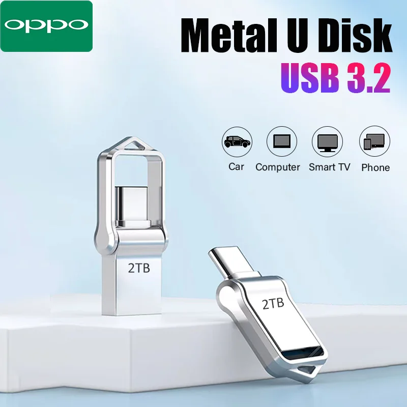 OPPO Mini clé USB 3.0 de 2 to, clé USB rapide de Type C, données haute vitesse 512 go pour ordinateurs, téléphone, PC, disque U rapide