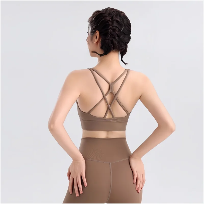 Cor sólida ginásio de fitness feminino conjunto yoga 2 peças sem costura cruz volta sutiã esportivo cintura alta leggings calça conjunto treino roupas esportivas