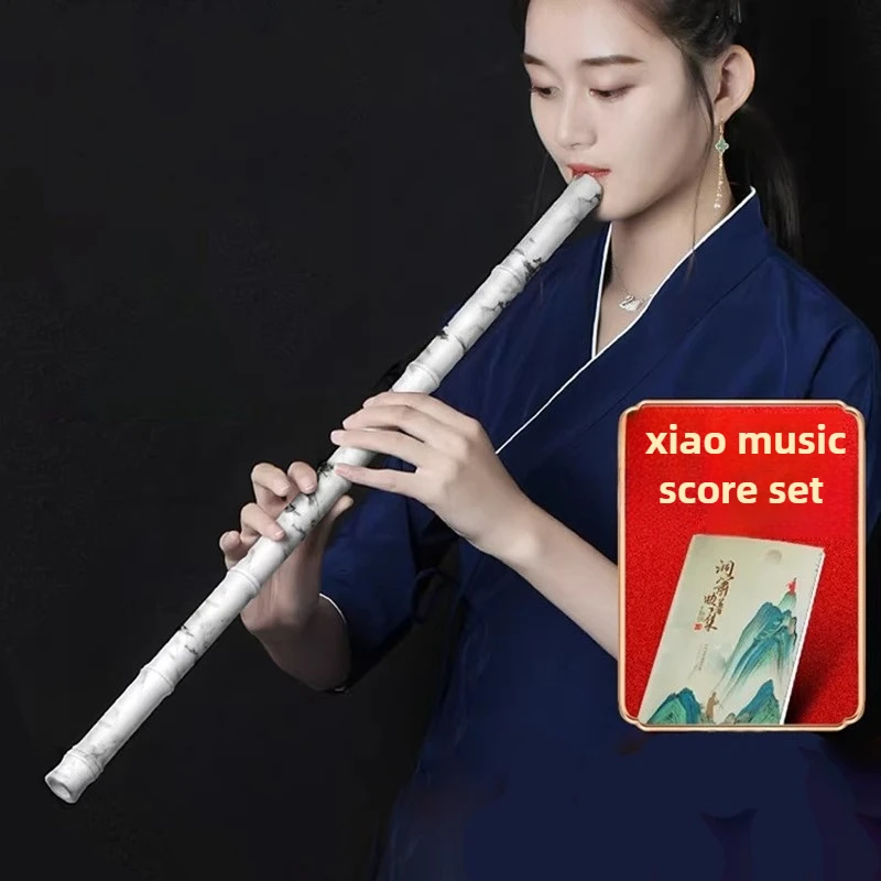 8 Holes Chinese Vertical Bamboo Flute G Key Professional Xiao Adult Beginners Performance Flute Resin Ethnic Wind Instruments