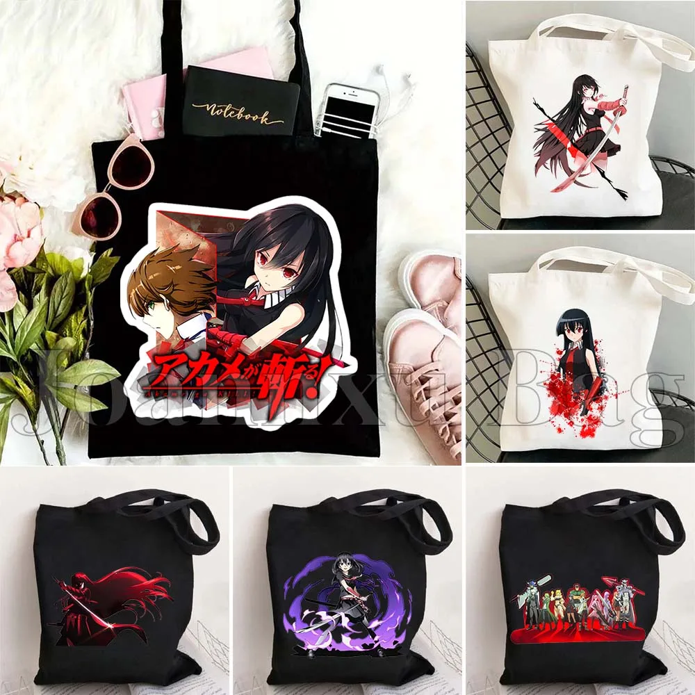 

Classic Cartoon Anime Girl Akame Ga Kill Esdeath Characters Manga Art Women Canvas Shoulder Tote Bag Harajuku Shopper Handbag