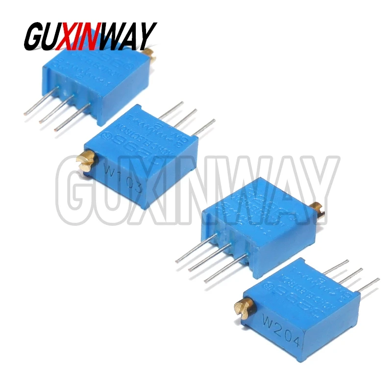 10pcs 3296W 3296 50 100 200 500 ohm 1K 2K 5K 10K 20K 50K 100K 200K 500K 1M 2M ohm 103 100R 200R 500R Trimpot Trimmer Potentiomet