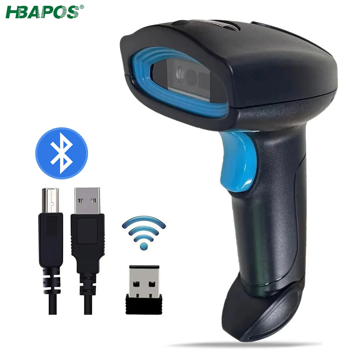 

Bluetooth Barcode Scanner 2.4G Wireless/Bluetooth 1D 2D QR Code Reader Handheld Scanner for Inventory POS Terminal code Scanner