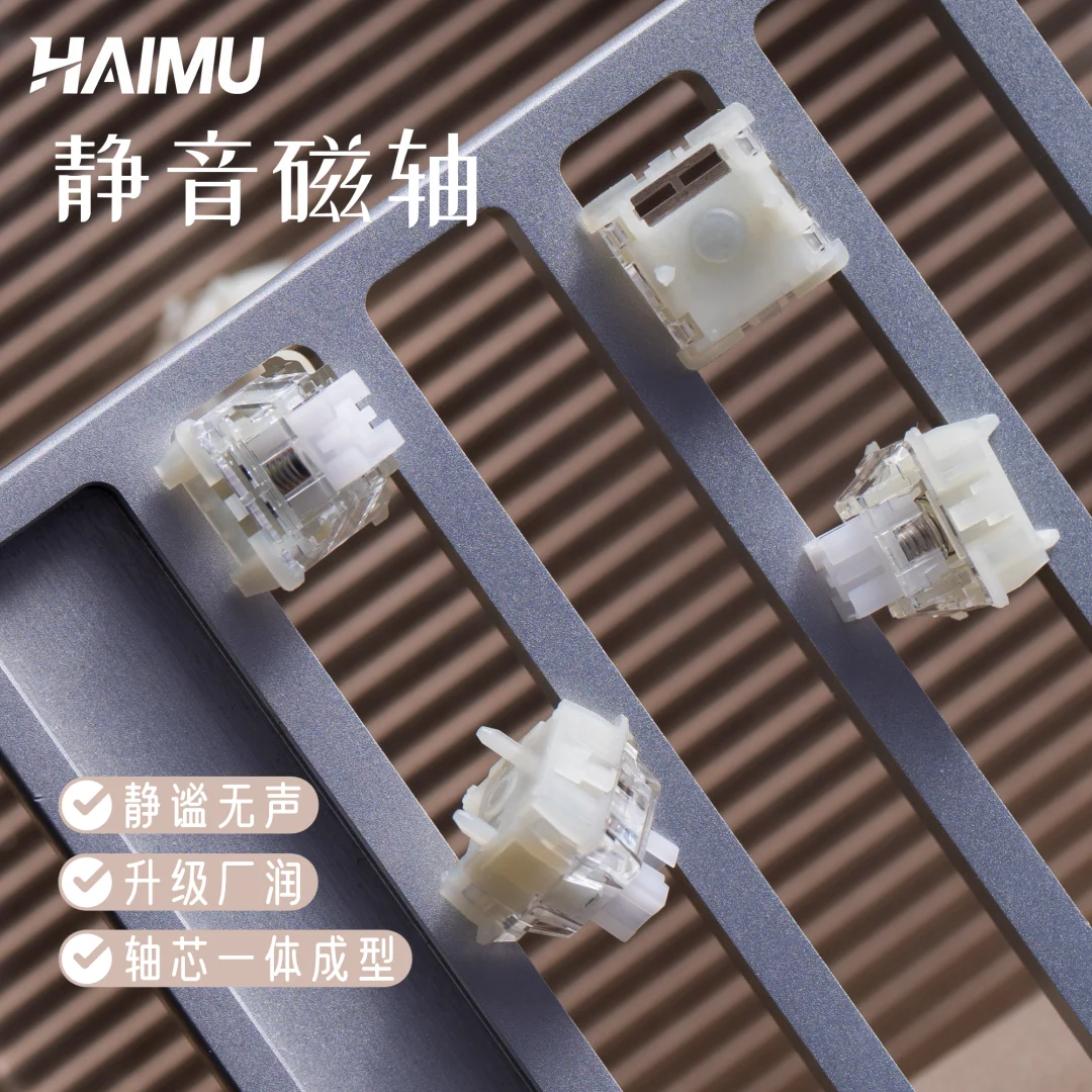 HaIMU Interruptor Magnético Silencioso Teclado Magnético Mecânico Linear Super Suave RGB Pom Eixo 37gf 500GS Lubrificado de Fábrica para Jogos