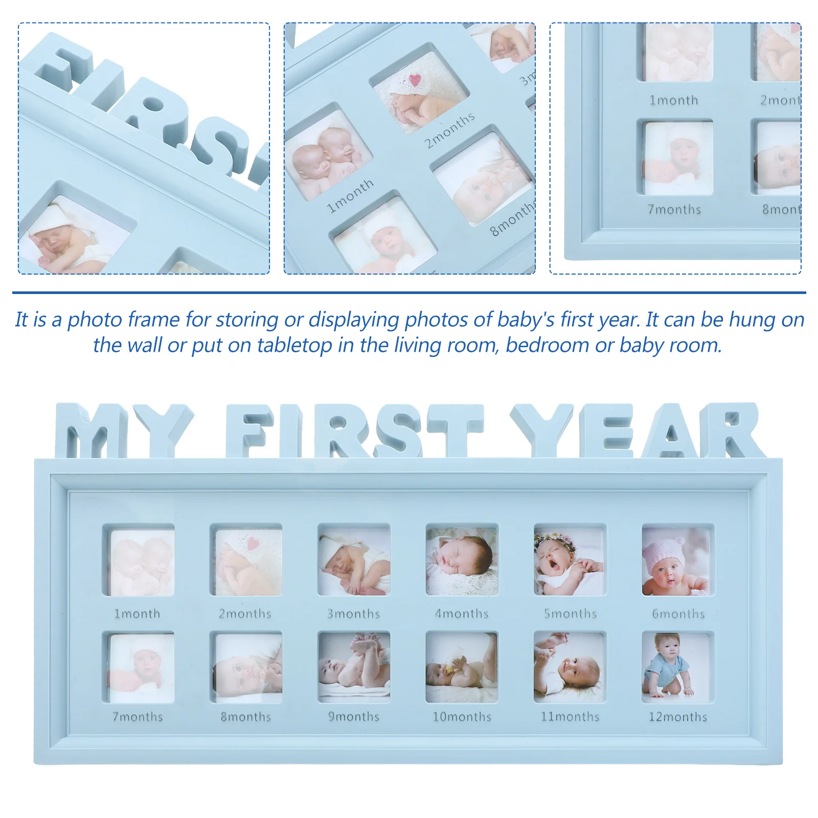 

Baby First Year Picture Frame 12 Month Infant Milestone Photo Frame Growth Memory Keepsake Gift Baby Shower Gift