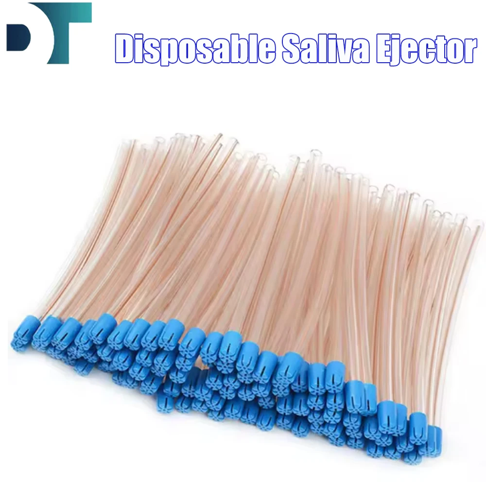 100pcs Dental Disposable Saliva Ejector Low Volume Suction Tips Aspirator Tube Oral Care Tool Dental Weak Straw Saliva Ejector