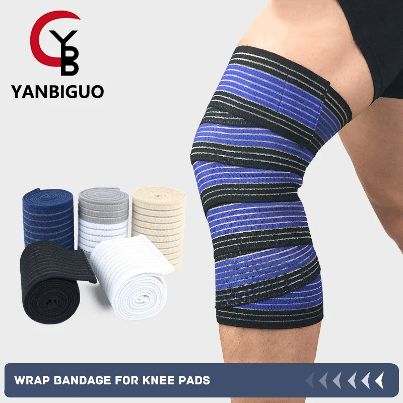 

YANBIGUO Extra Long Elastic Knee Wrap Compression Support for Ligaments Joint Pain,Plantar Fasciitis&Sports (Squat,Basketball)