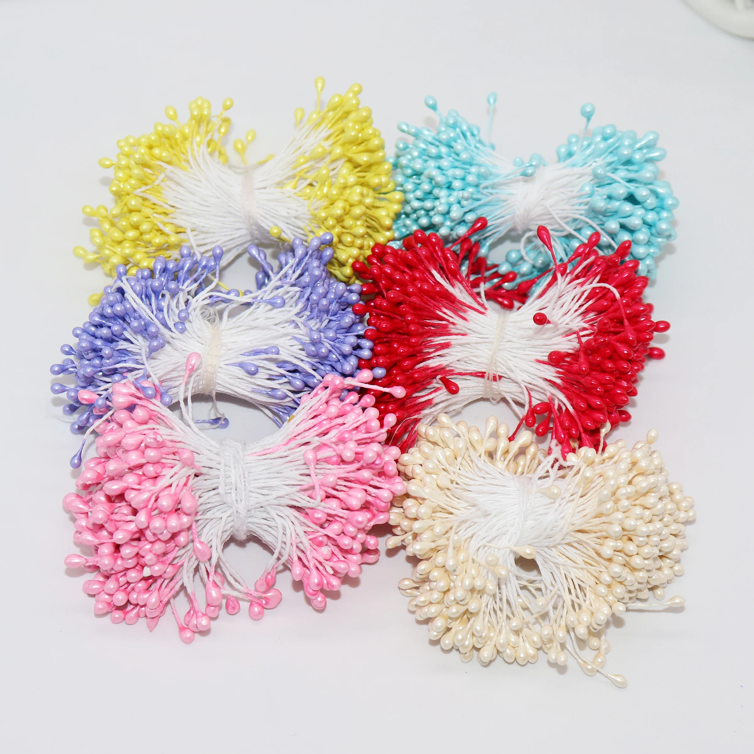 288pcs 3mm multi colors options pearl flower stamen pistil cake decoration for DIY Double heads