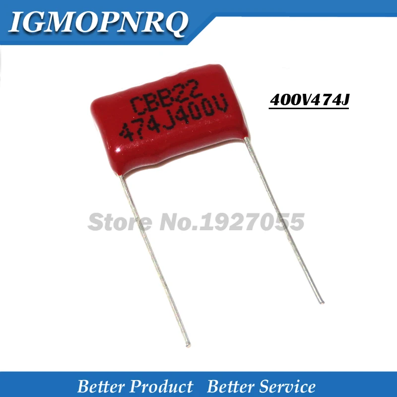 10PCS 400V474J 0.47UF Pitch 15mm CBB 470NF 400V 474 CBB Polypropylene film capacitor NEW 400V474J-P15