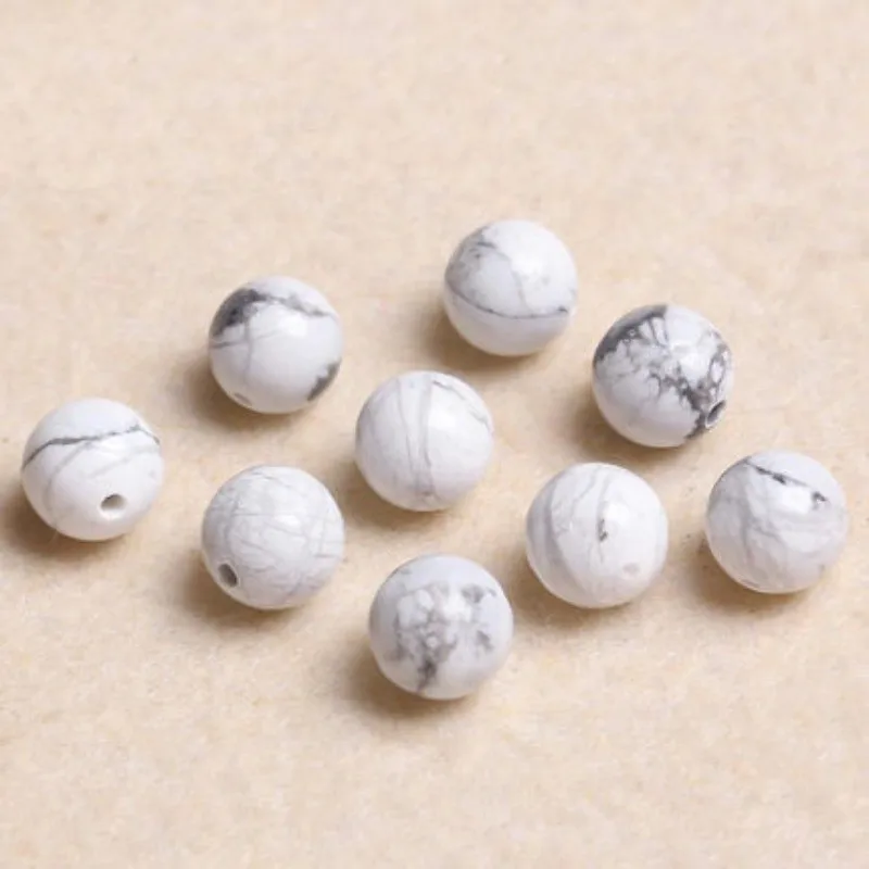 4A Natural White Turquoise Single Bead DIY Beads Jewelry Making