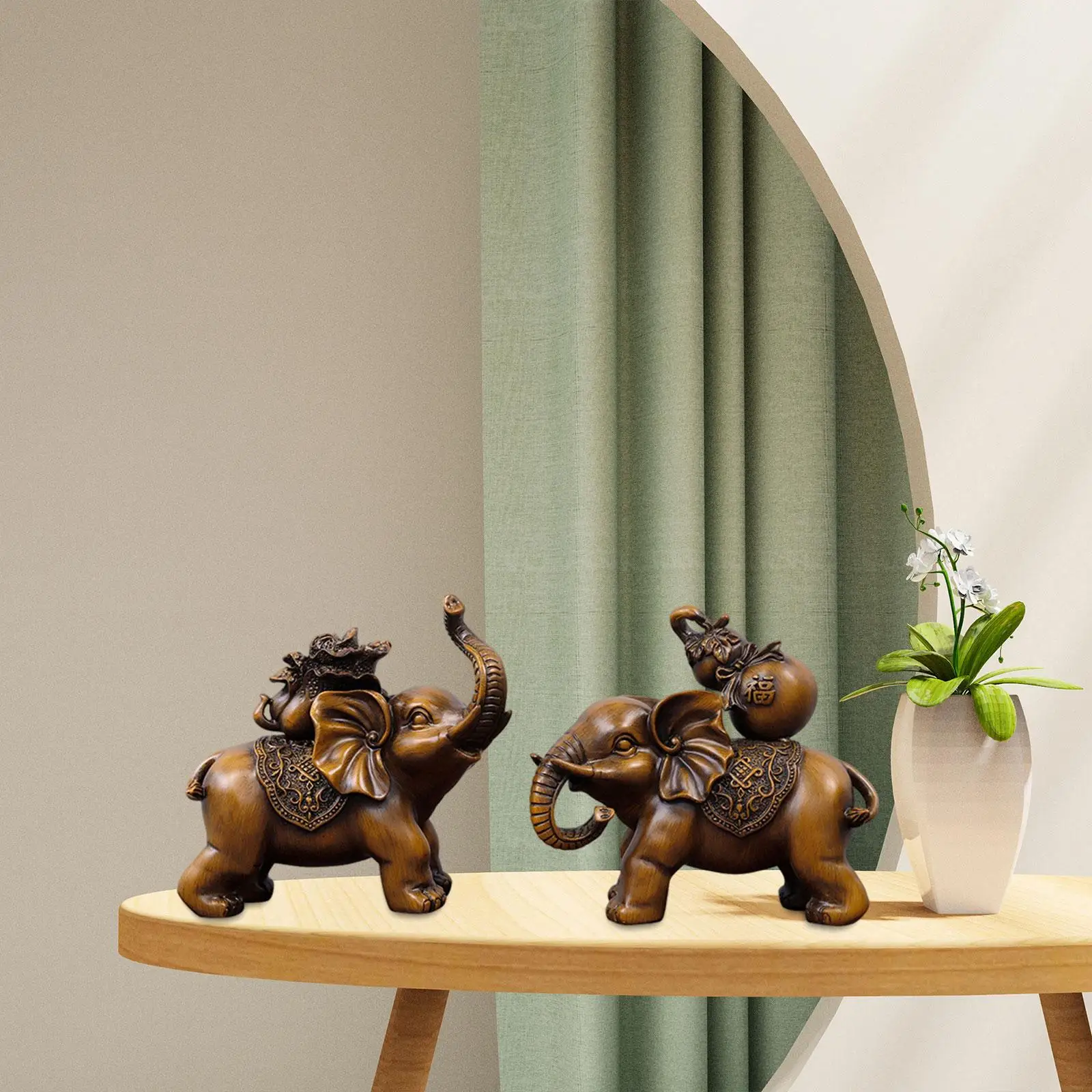 

2 шт. фигурка слона статуя слона домашний декор подарок Коллекционная скульптура слона для фестивальных вечеринок шкаф книжный шкаф