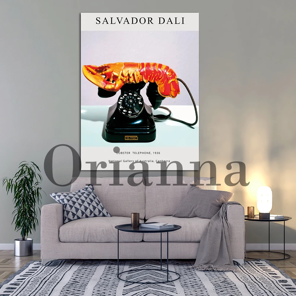 1936 by Salvador Dali Lobster Telephone Vintage Wall Art Print Posters Nordic Modern Home Living Room Office Decor Painting Gift