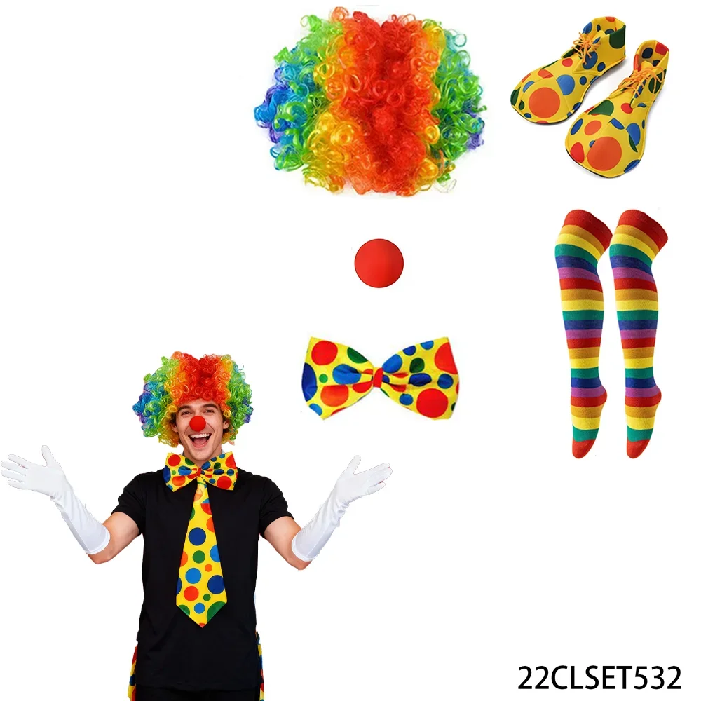 

Набор костюмов клоуна PESENAR — мужские и женские костюмы клоуна с жилетами, париками, перчатками, носами, галстуками-бабочками и ролевыми играми