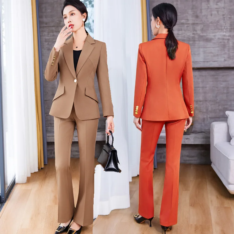 

High-End Khaki Suit Women's High-Grade Formal Wear Business Wear Temperament Goddess Style Overalls Suit Jacket