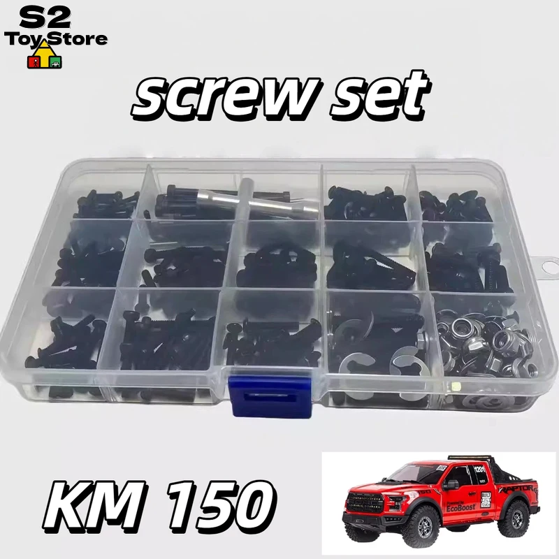 KM RC Car Screw And Bearing Box High Strength Black Nickel Plated Set For 1/8 Scale KM Raptor F150 Pickup Truck Parts In Stock