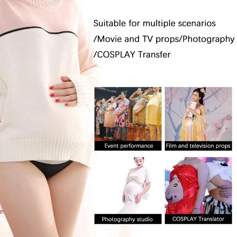 J15U قابل للتعديل هوك وحلقة سيليكون البطن محسن للحصول على مظهر واقعي في محاكاة الحمل والحفلات التنكرية