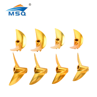 1pc CNC 4.76mm 3/16'' Golden 2 Blades Aluminium Propeller Left/Right D38/40/41/42/43/44/45/46mm for RC Shrimp Boat Cat Boat