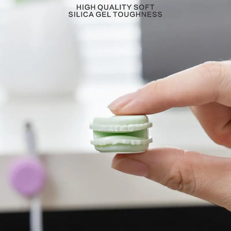 Auto-adesivo Silicone Macaron Wall Hooks, Gancho multifuncional para cabo, Clip Key, Home Storage